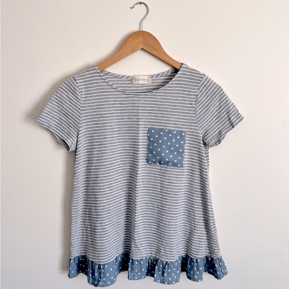 Altar'd State Tops - Altar’d State Ruffle Short Sleeve Shirt